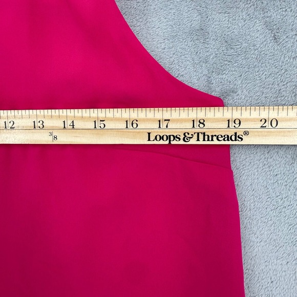 Loft Womens Pink Sleeveless Ruffle Hem Cutout Back Shift Dress Size 10 NEW - Picture 13 of 13